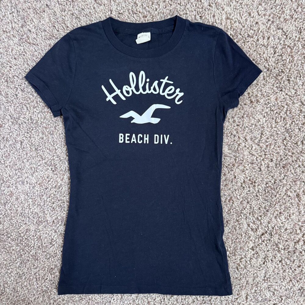 hollister women size small t-shirt tee shirt navy